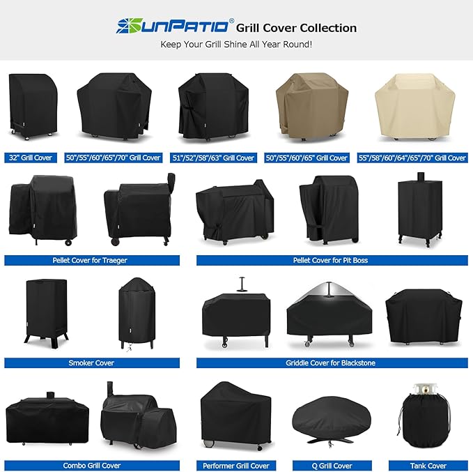 SunPatio Grill Cover 48 Inch for Outdoor Grill, Heavy Duty BBQ Cover with Waterproof Sealed Seam, FadeStop Material, All Weather Resistant Compatible for Weber CharBroil Nexgrill and More, Taupe