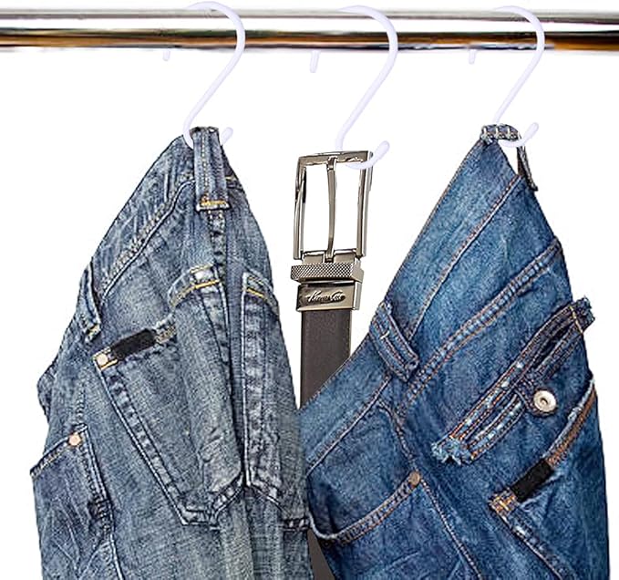 24 Pack 4 Inch Vinyl Coated S Hooks - Heavy Duty Large S Hooks for Hanging Plants, Closet, Garden, Jeans, Jewelry, Pot, Pan, Cups, Towels