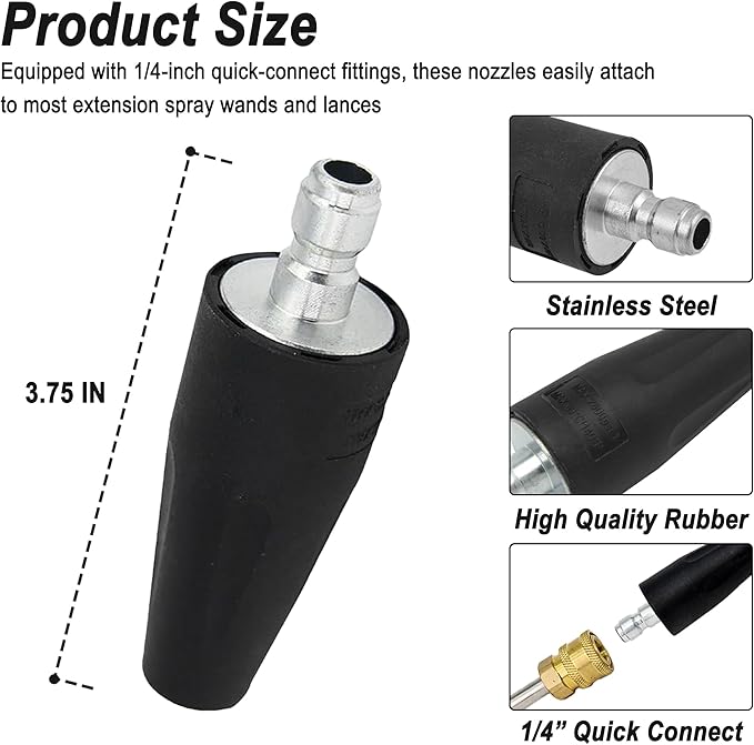 2000 PSI Turbo Nozzle, Replacement for Greenworks 5201402, Compatible with all Greenworks Pressure Washers, 1/4-Inch Quick Connect