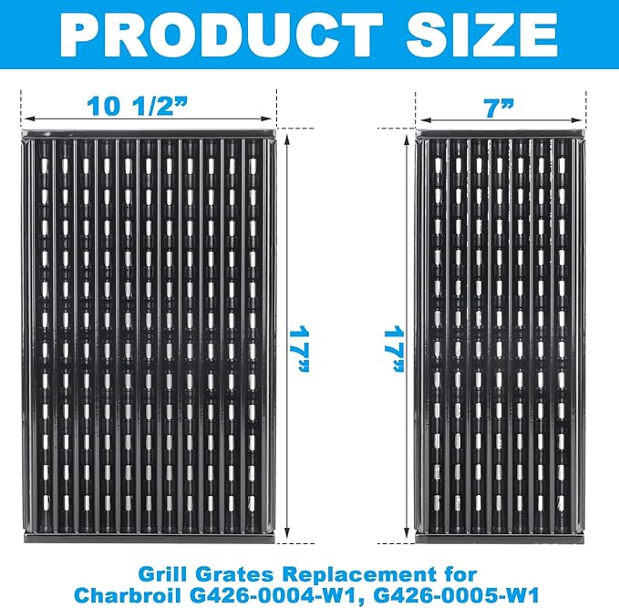 17" Emitter Plate for Charbroil Performance 2-Burner 463630021 463660421 463630422 463660021 Gas Grills, Porcelain Steel Grill Grates Replacement Parts for Char-broil G426-0004-W1 G426-0005-W1