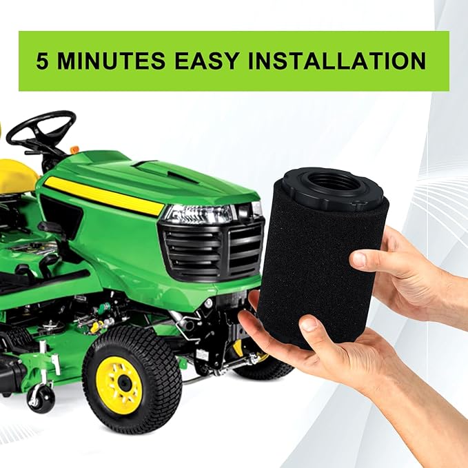 D125 MIU14395 Air Filter for John Deere D100 D105 D125 D130 D140 D110 E140 E130 E100 E120 LA145 LA135 Z255 Z235 X330 Lawn Tractor with Tune Up Kit (Two Cylinder Engine)