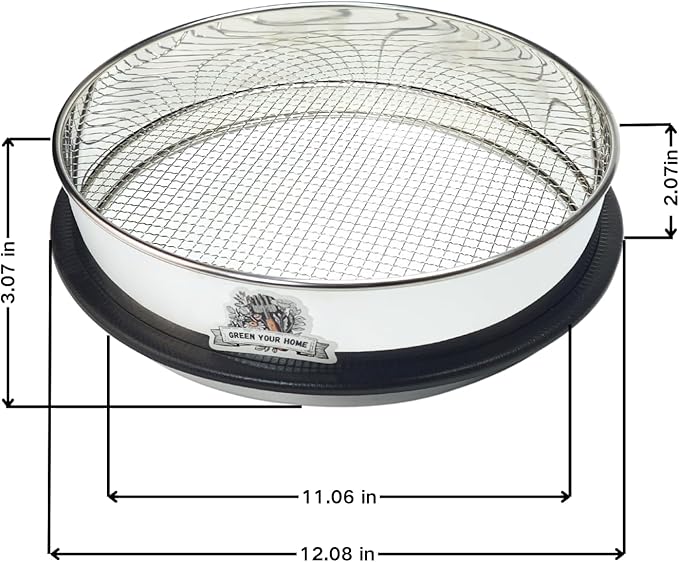 Upgraded Thickened Soil Sifter, 1/4'' Stainsteel Steel Rock Dirt Sifter for 5 Gallon Bucket, Soil Sifter Sieve for Gardening