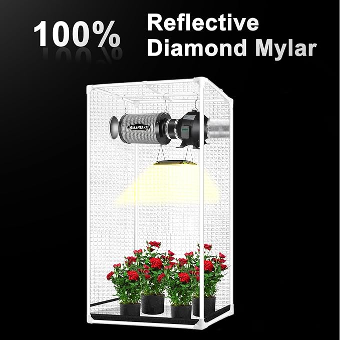 MELONFARM 34"x34"x72" Grow Tent, Double Transparent Viewing Door Indoor Grow Tent, Growing Tent with High Reflective Mylar & Floor Tray, Plant Tent for Indoor Hydroponics Growing