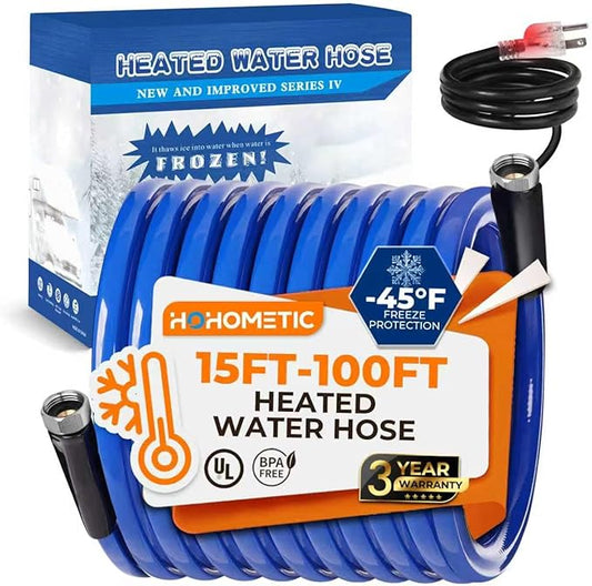 100FT (15-100FT) Heated Water Hose for RV,-45 ℉ Antifreeze 4.0 Upgraded Heated Drinking Water Hose，Rv Freshwater Hoses with Fittings, Rv Accessories