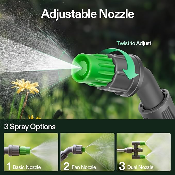 VIVOSUN 2.1 Gal/8L Pump Sprayer, Garden Water Sprayer for Plants, Weeds & Lawn Care, with 3 Nozzles, 50'' Long Hose & Pressure Relief Valve