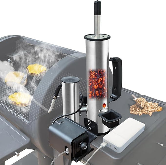 Smoke Generator,Upgraded Gas Grill to Smoker - Portable Electric BBQ Smoker,Smoker Box,12H Cold/Hot Smoke Tube, Suitable for Cold Smoking Cheese Backyard Tailgating Deck,Birthday Gifts for Men,Dad