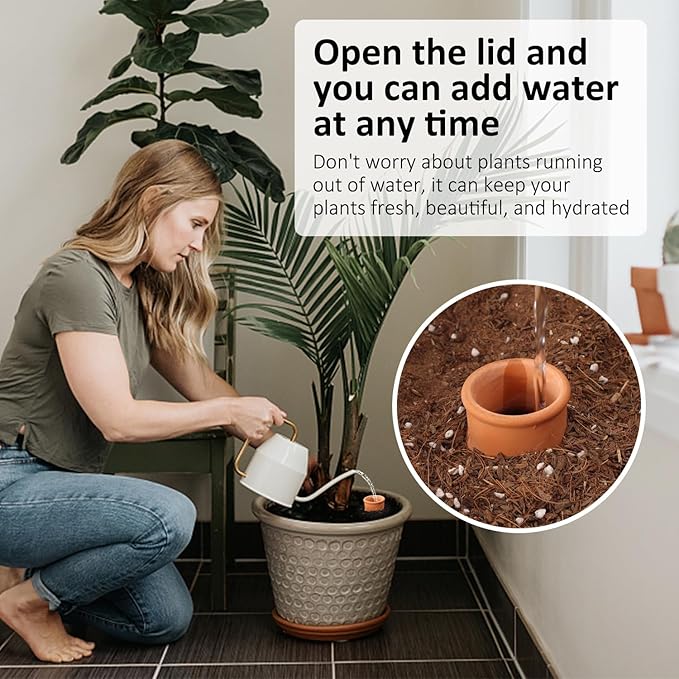 2pcs Ollas 6in-Terracotta Plant Watering Globes Self Watering Planter with Terra Cotta Clay Irrigation Pots Terracotta Watering Pots Large Simple Irrigation Peripheral Water