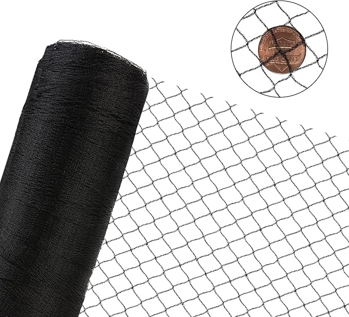 25X50 FT Bird Netting for Chicken Coop, 1 in Mesh, Woven Chicken Netting Roof Mesh Cover Garden Protection for Vegetables, Blueberry, Strawberry Plants, Fruit Trees.