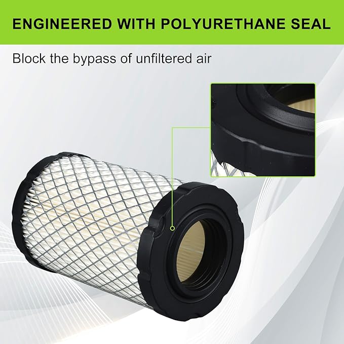D125 MIU14395 Air Filter for John Deere D100 D105 D125 D130 D140 D110 E140 E130 E100 E120 LA145 LA135 Z255 Z235 X330 Lawn Tractor with Tune Up Kit (Two Cylinder Engine)
