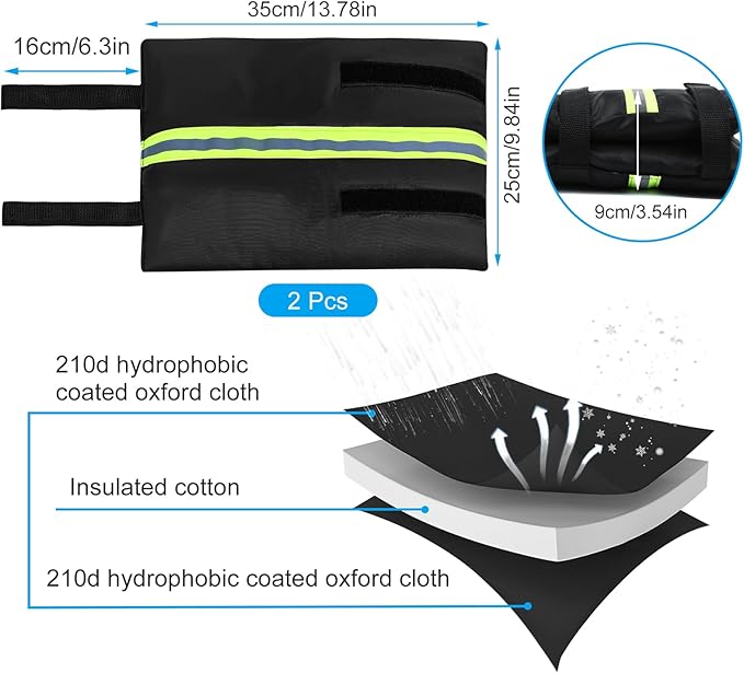 2Pcs Outdoor Faucet Cover for Winter Freeze Protection Frost Proof Insulated Spigot Freeze Miser Reusable Waterproof Water Faucet Insulation Wrap with Reflective Strip for Garden Yard Outside Hose Bib