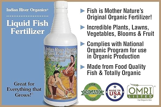 Fish Fertilizer - Omri Listed Hydrolyzed Fish Fertilizer for Plants (1 Gallon)