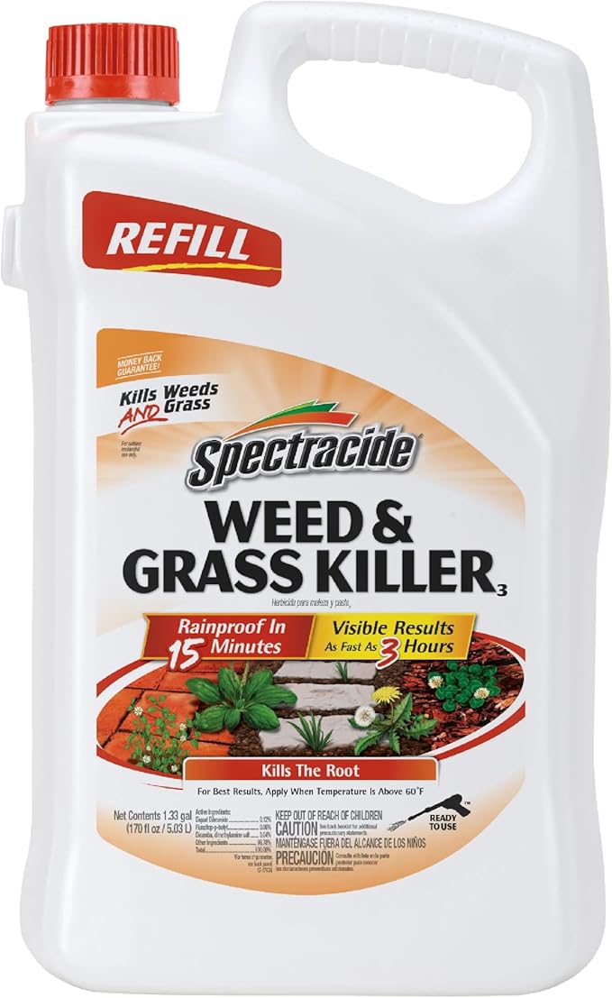 Spectracide Weed & Grass Killer (Refill), Use On Driveways, Walkways and Around Trees and Flower Beds, 1.3 Gallon