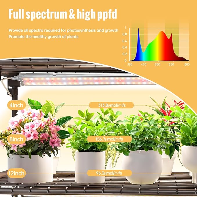 Mini Indoor Greenhouse with Grow Light - 4 Tier Outdoor Portable Greenhouse with Shelves, Waterproof PVC Cover and 4 Dimmable 1.6FT 20W Grow Lights, 26.4"(L) X 19"(W) X 61"(H)
