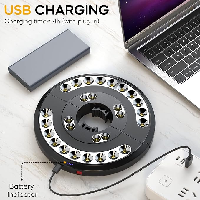 2packs Eletorot Patio Umbrella Lights-Rechargeable Outdoor Lights for Patio, Patio Table Light 28 LED 3 Lighting Modes, Pool Accessories and Backyard Decor