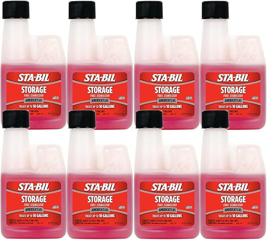 STA-BIL Storage Fuel Stabilizer | Keeps Fuel Fresh for 24 Months, Prevents Corrosion, Gasoline Treatment Additive That Protects System, Gas Stabilizer for Storage, 4 oz (8 Pack)