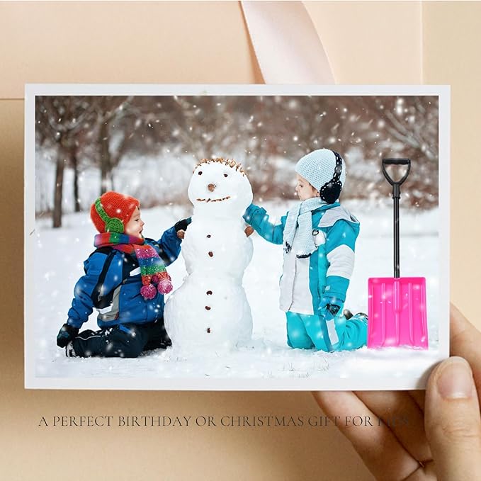 Kids Snow Shovel, Durable Thick Plastic Blade with Metal Handle, Comfort D-Grip, 32inch Snow Shovel for Kids Age 3-12 (Pink)