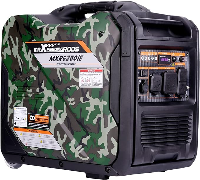 MaXpeedingrods 5500W Inverter Generator,Gas Powered, 86lbs, Electric Start, EPA Compliant, for Mobile Home Yard Garage Woodwork,Wheel & Handle Kit,RV Ready