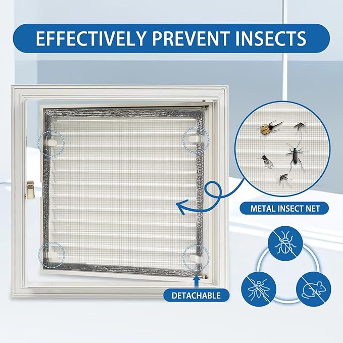 11.5 x 11.5 Louvered Access Panel with Elephant Trunk Latch - Access Panel with Vent - White Aluminum - Inside Dimensions: 10 x 10 inch
