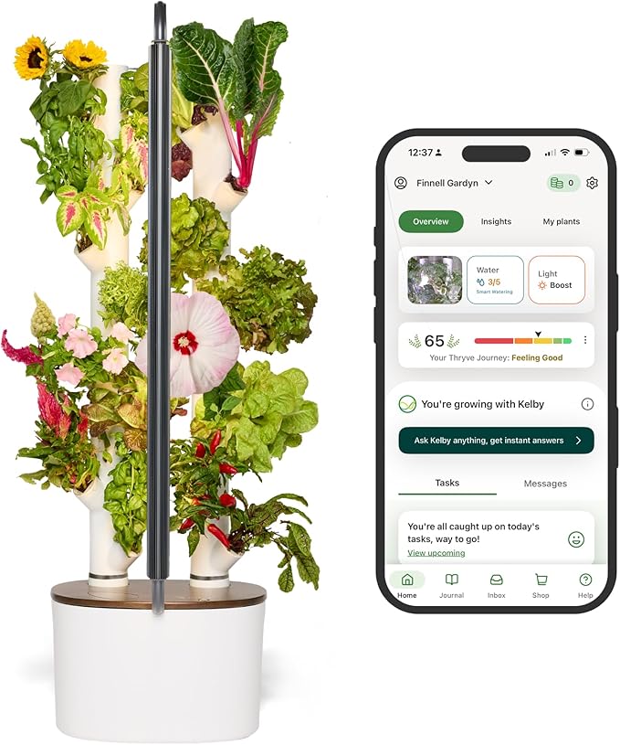 New & Improved! Gardyn Studio 2 Hydroponics Growing System - 16 Non-GMO Plants, Herbs, Vegetables - Smart Tower - Hydroponic Herb Garden Planter Indoor Kit - Indoor Gardening System w/Grow Lights