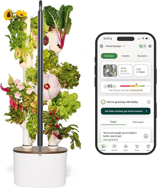 New & Improved! Gardyn Studio 2 Hydroponics Growing System - 16 Non-GMO Plants, Herbs, Vegetables - Smart Tower - Hydroponic Herb Garden Planter Indoor Kit - Indoor Gardening System w/Grow Lights