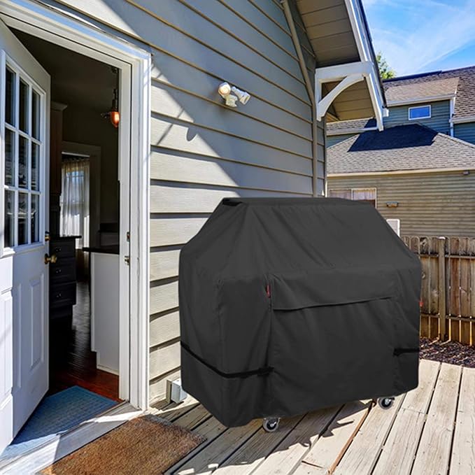 Porch Shield 54W x 24D x 46H inch Premium Gas Grill Cover Up to 52 inch, Waterproof and Fade Resistant 600D BBQ Covers for Weber, Brinkmann, Char-Broil and More, Black