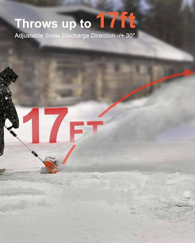 Mellif Cordless Snow Shovel, 12-Inch Brushless Snow Blower Compatible with DeWalt 20V MAX Battery, Includes 4.0Ah Battery & Charger Kit, Lightweight with Adjustable Chute (Gray for Dewalt)