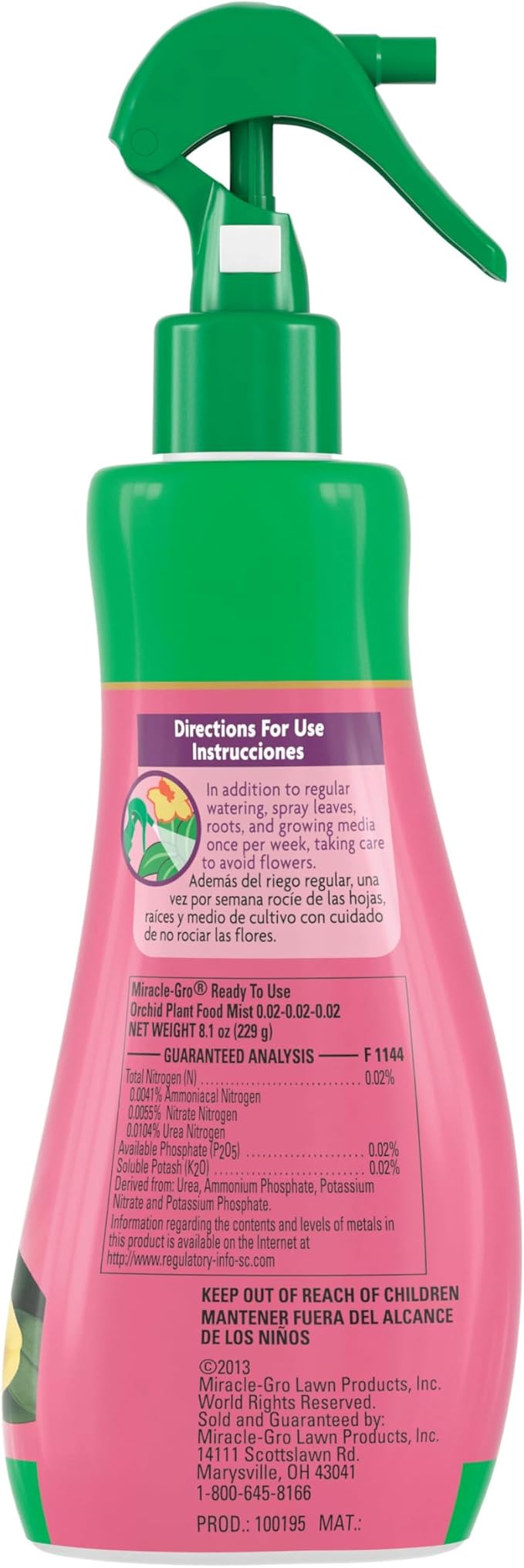 Miracle-Gro Ready-To-Use Orchid Plant Food Mist, 8 oz., Orchid Food Feeds Plants Instantly, 2-Pack
