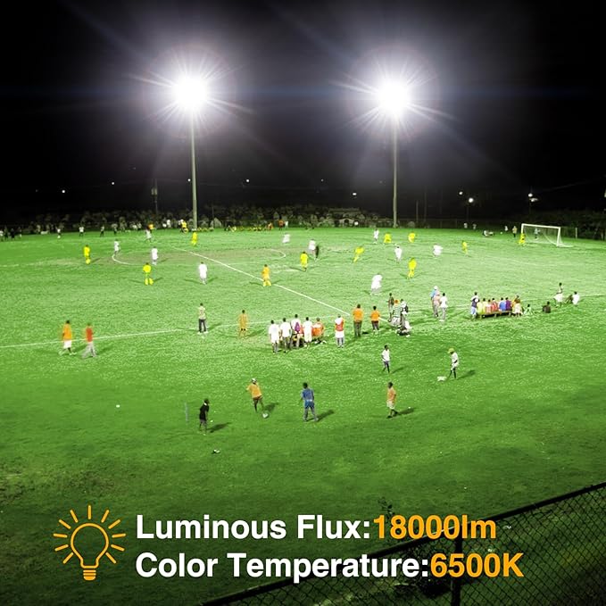 Onforu 200W LED Flood Lights Outdoor, 18000LM Bright Security Light, IP66 Waterproof Outdoor LED Lights, 6500K Daylight White Floodlight for Garage, Yard, Garden, Stadium, Playground, Arena(2 Pack)