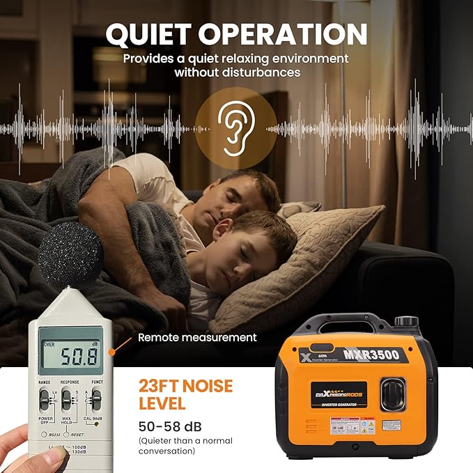 maXpeedingrods 3400 Watt Portable Inverter Generator Gas Powerd, Compact and Lightweight RV Ready Generator for Outdoor Camping, Home Backup