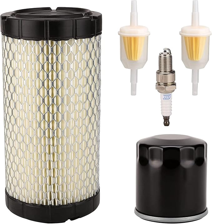 10L0L Golf Cart Tune Up Kit for Club Car Precedent 2004-UP with Kawasaki Engine, Includes Air Oil Fuel Filter 102558201, 1016467, 102003201, Spark Plug BPR2ES