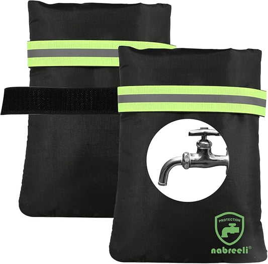 2Pack Outdoor Faucet Covers for Winter Freeze Protection, 8.5″x5.9″x1.9″ Thicker Hose Bib Insulation Cover Waterproof & Frost Free Outside Spigot Cover Bags Insulated Covers with Reflective Strips