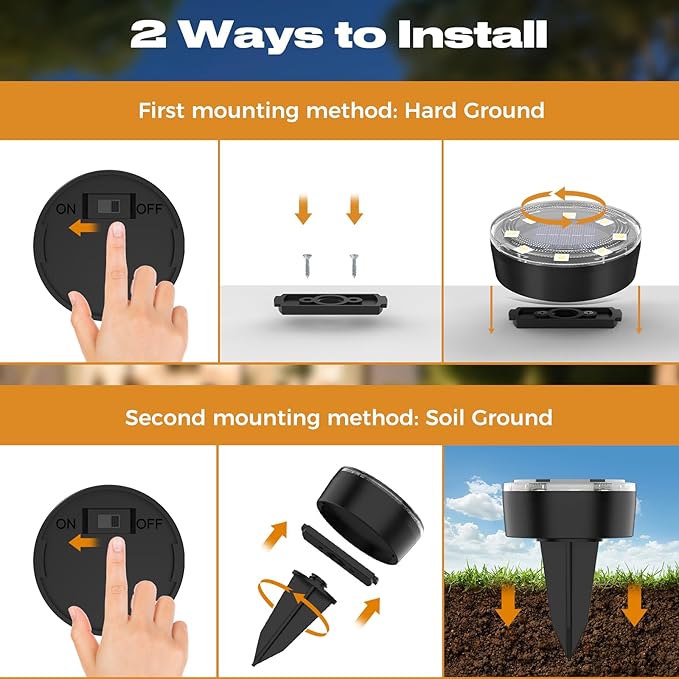 Mini Solar Ground Lights, 24 Pack Solar Lights Outdoor Waterproof, Upgraded LED Flat Landscape Lighting for Outside Pathway Garden Patio Yard Driveway,Cold White