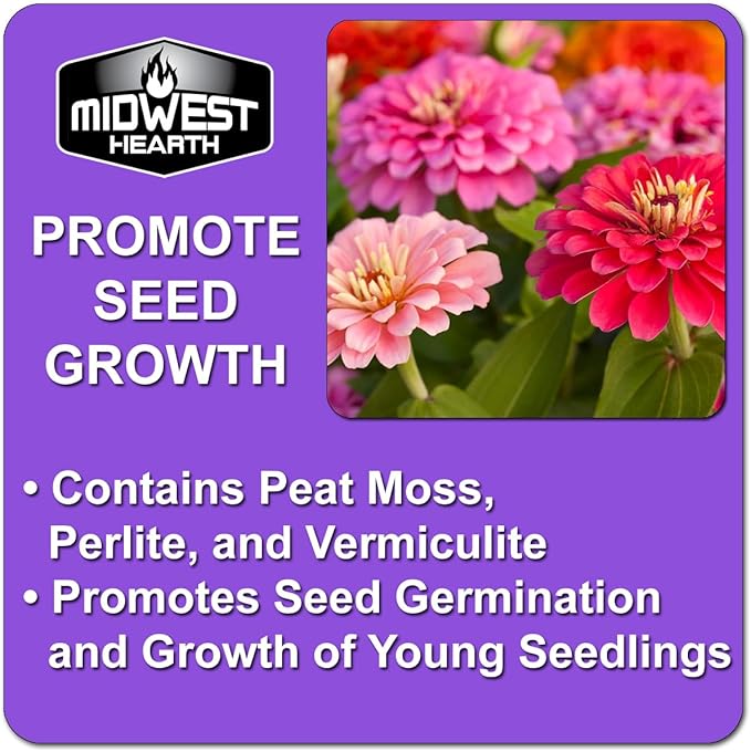 Seed Starter Natural Potting Soil Mix for Germination and Growth (Made in USA) (4 Dry Quarts) (Pack of 2)