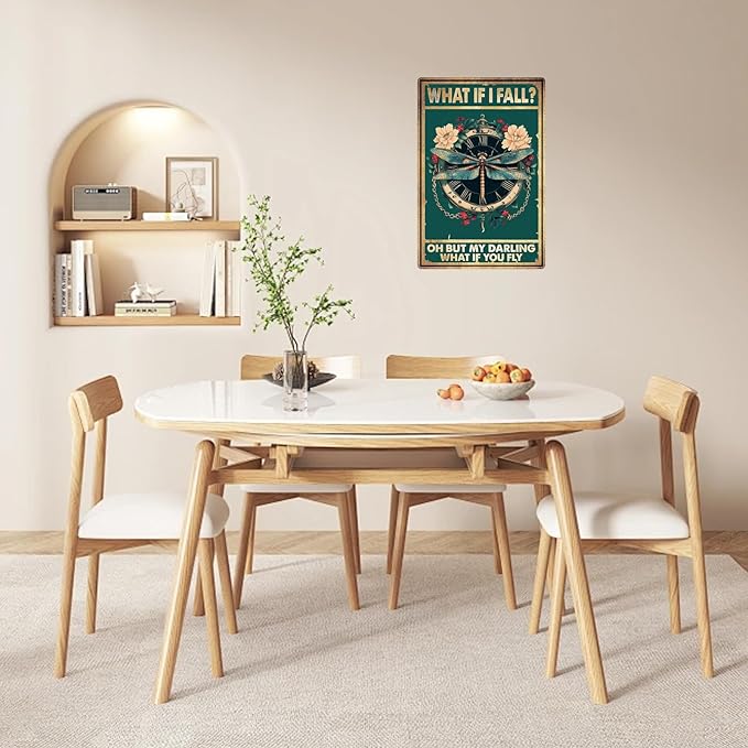Vintage Metal Sign What If I Fall Oh But My Darling What If You Fly Tin Sign Funny Walll Decor for Bar Kitchen Pubs Cafe Home Garage 12×8 Inch