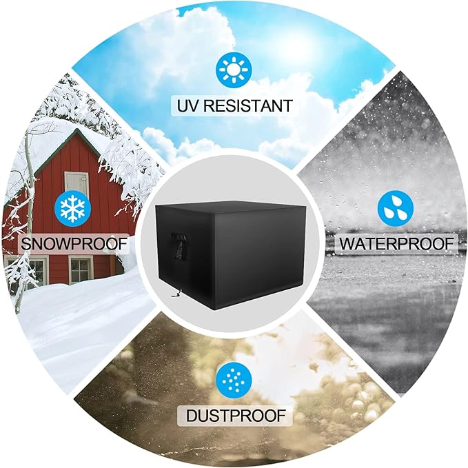 Square Fire Pit Cover, 32 Inch 600D Waterproof Heavy Duty Gas Fire Pit Cover for Square Firepit Table. All Weather