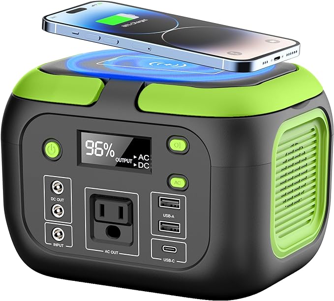200W Portable Power Station, SinKeu 42000mAh Solar Generator With 110V AC Outlet, DC, USB C, USB QC3.0, 155Wh Backup Battery Pack Power Supply for Camping Essential Road Trip Home Outdoor Emergency