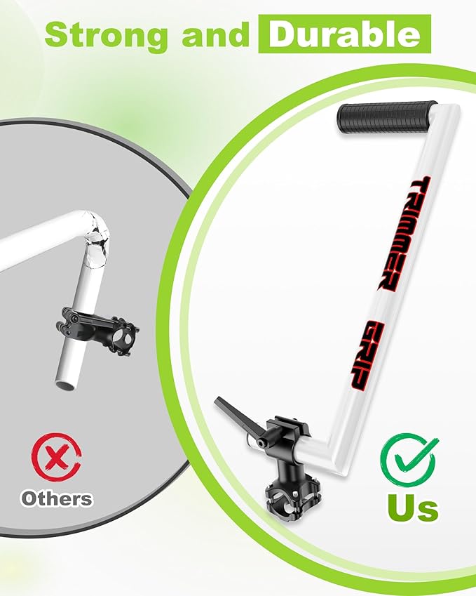 Upgraded Weed Eater Handle, String Trimmer Handle Extension Back Saver, Ergonomic Weed Wacker Grip with Adjustable Shoulder Strap and Gloves for Lawn Care, Landscaping, Yard Trimming