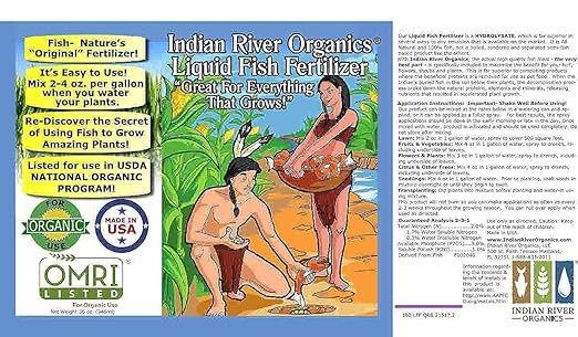 Fish Fertilizer - Omri Listed Hydrolyzed Fish Fertilizer for Plants (1 Gallon)