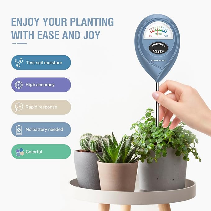 Soil Moisture Meter,Plant Water Monitor,Plant Water Meter for Indoor Outdoor Potted Plants,Soil Hygrometer Sensor for Gardening,Farming,Lawn Tool Kits for Plant Care(Purple Blue)