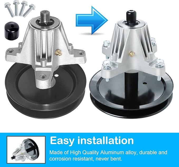 2 Pack Replaces for 918-04865A 618-04636A 46" Deck Spindle Assembly Compatible with Cub Cadet LTX-1042, LTX1045, LTX1046, MTD/Craftsman LT2000, LT2200, LT2500 with Pulley OD 6-1/2"