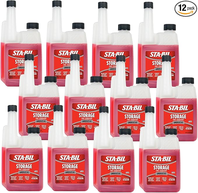 STA-BIL Storage Fuel Stabilizer | Keeps Fuel Fresh for 24 Months, Prevents Corrosion, Gasoline Treatment Additive that Protects System, Gas Stabilizer for Storage, 16 oz. (12 Pack)