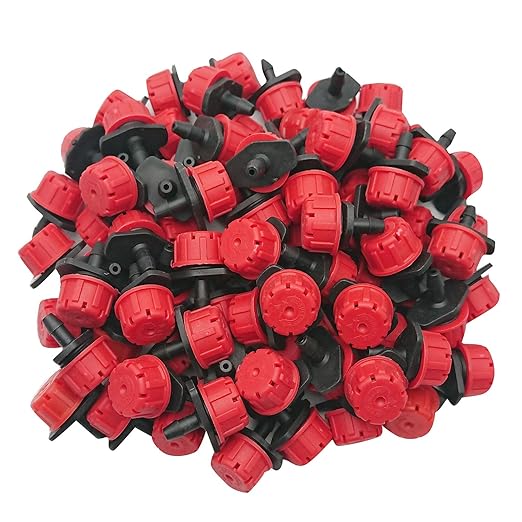 100 Pcs Adjustable Irrigation Drippers Sprinklers 1/4 Inch Emitter Dripper Micro Drip Irrigation Sprinklers for Watering System.