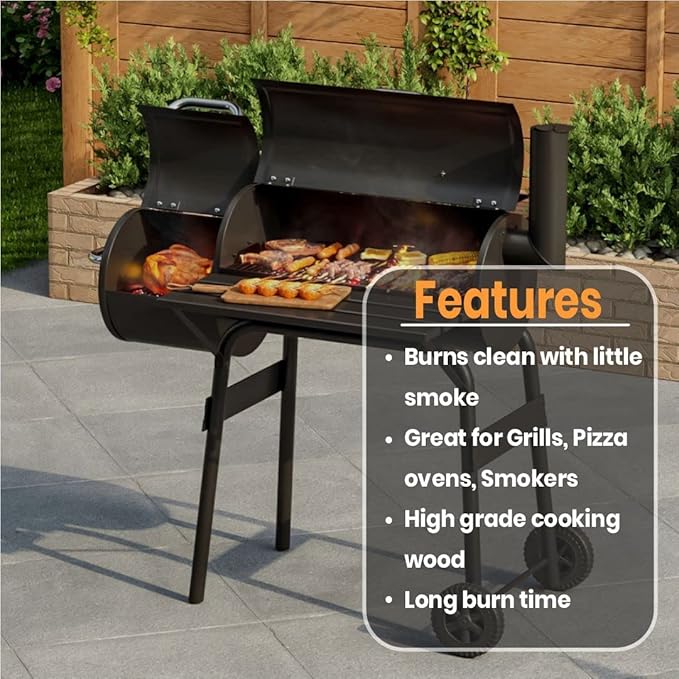 Old Potters Kiln Dried Firewood - Cherry, 1100 Cu. in, 16-18 Logs ~ 8" x 2.5" Logs. Solo Stove and Cooking Wood for Grilling, Smoking, and Firepits, Cherry.