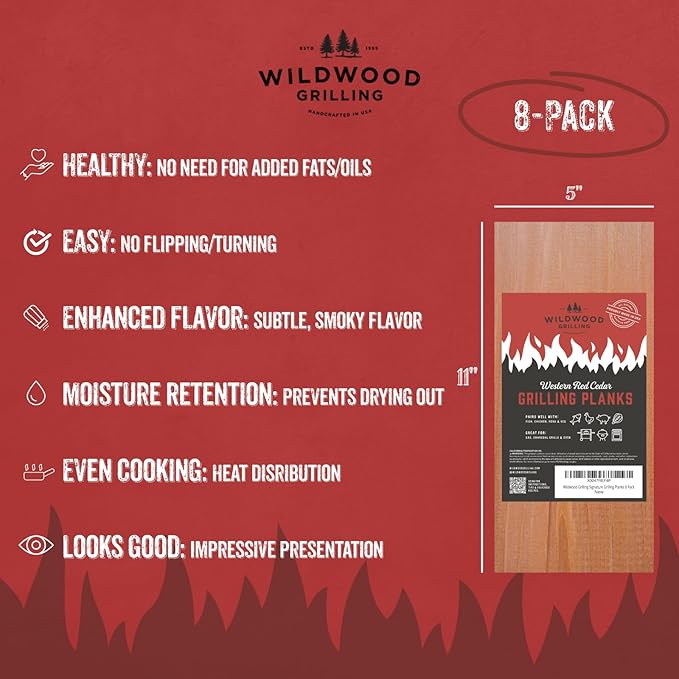 Wildwood Grilling Signature Cedar Grilling Planks - 5x11 (8-Pack)