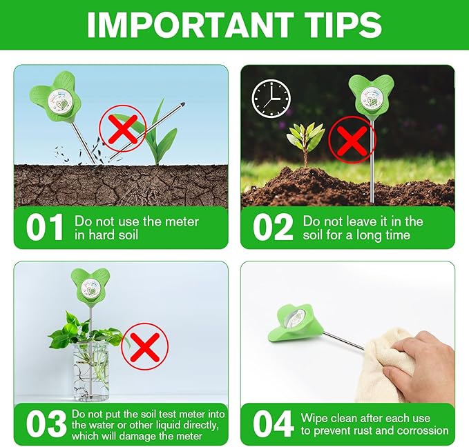 UNIWA Soil Moisture Meter, Plant Water Meter for House Plants and Indoor Potted Plants, Soil Moisture Monitor for Garden, Farm, and Lawn Plant Care, No Battery Needed- 2pack