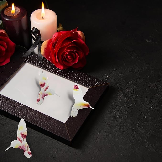 24pcs Hummingbird Seed Paper – Plantable Seed Paper Embedded with Wildflower Seeds for Funeral, Memorial & Other Milestone Celebrations (Pink & Yellow)