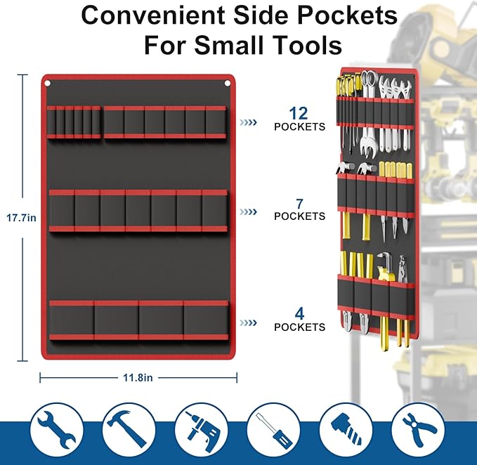 5 - Tier Power Tool Organizer Cart - 300 lbs Heavy Duty Utility Rack Shelf, Rolling Drill Holder & Tool Storage Cart on Wheels for Garage, Workshop, Ideal Gift for Men (no Power)