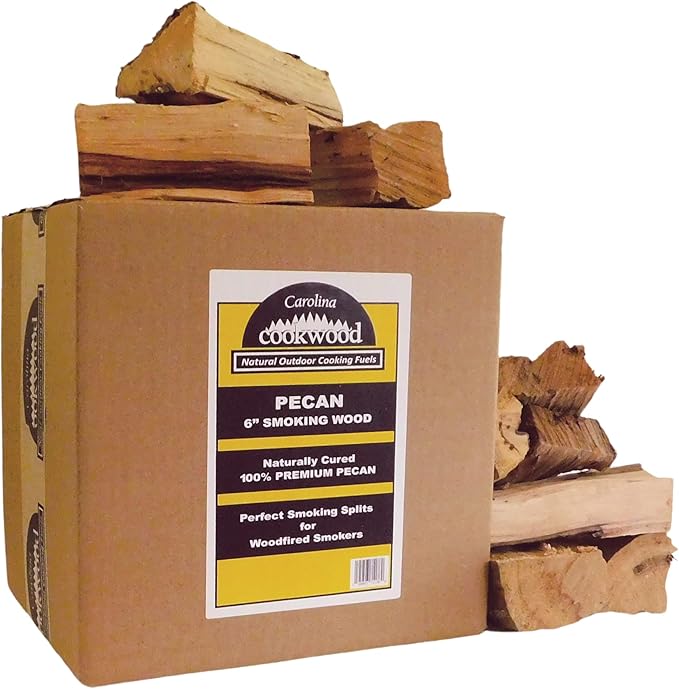 Smoking Wood Mini Splits, 6-Inch Firewood Logs, Naturally-Cured Pecan Hardwood for Wood-Fired Ovens, Smokers, BBQ & Charcoal Grills, USA Made, 12-17 lbs., 800 Cubic Inches