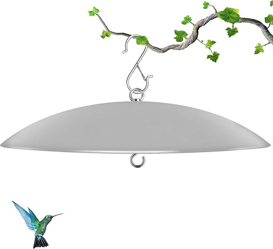 13" Bird Feeder Rain Guard, Hummingbird Feeder Shade Dome Cover, Hanging Squirrel Baffle for Bird Feeder Pole (Grey), 1 Pack