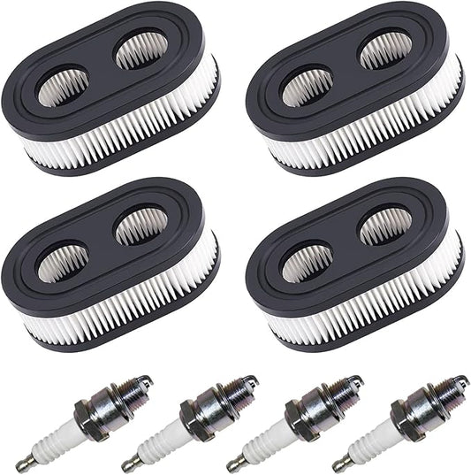 593260 Air Filter with Pre Filter and Spark Plug Fits for B&S 725EX 625EX 575EX 550EX 525EXI Engines, Air Filter Parts for Toro Recycler 22 and Troy Bilt Lawn Mower (8 Pack)